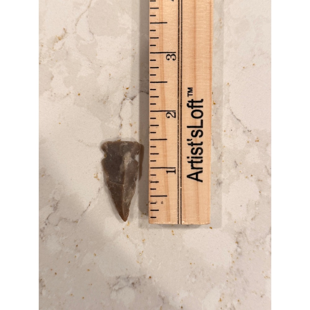 Vintage Hand Knapped Flint Arrowhead Grey Stone Side Notched Projectile Point